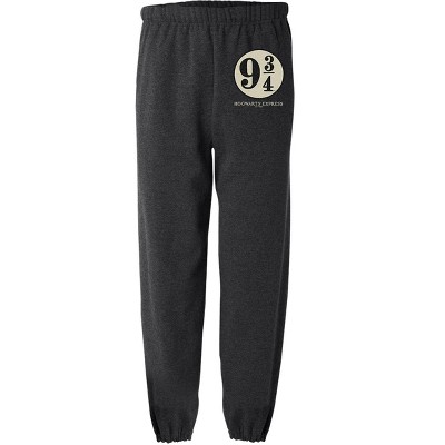 Harry Potter Hogwarts Express Tickets Mens Jogger Sweatpants Charcoal Heather