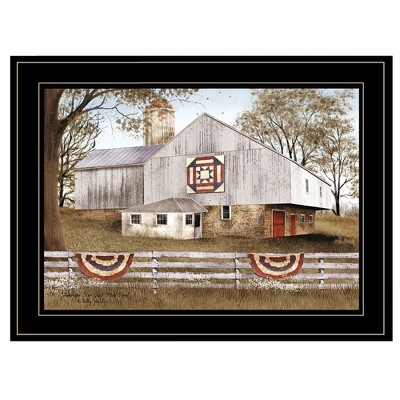 Gulches Series "American Star Quilt Block Barn" in by Billy Jacobs 1 Piece Black Frame Print Modern Home Decor Poster Art Print 15 in. x 1 in.