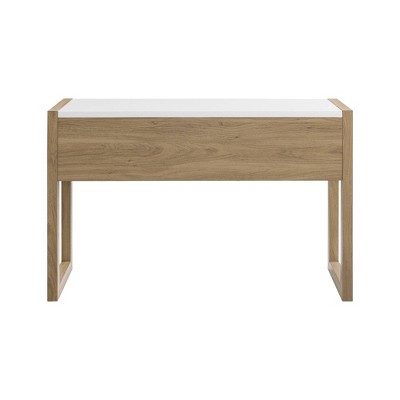 Claudine Chic Two-Tone Writing Desk with Grooved Drawer - Saracina Home