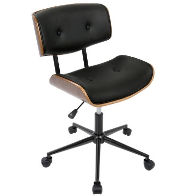 Okak Mid-Century Height-Adjustable Office Chair, Criss Cross Chair with Universe Wheels and Walnut Base, Desk Chair for Home, Office