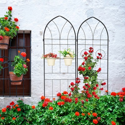 Syemin Patio Decorative Screens, Elegant Vine Pattern Yard Fencing, Pet-Safe Decorative Fence for Yard, Patio, Black, 40"*19.7"*78.7"