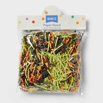 1.5oz. Halloween Paper Shred Filler Orange/Black/Green - Spritz™