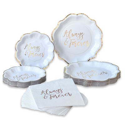 Kate Aspen Always & Forever 72 Piece Party Tableware Set (24 Guests) | 00247NA-KIT