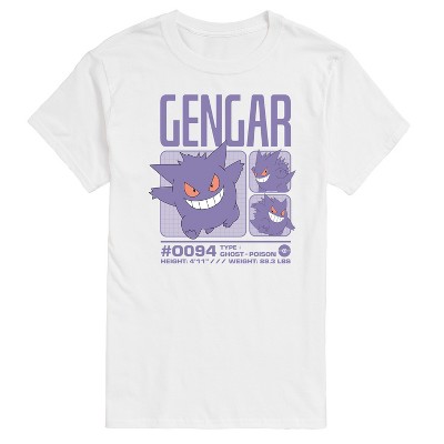 Men's - Pokémon - Pastel Gengar Stats Short Sleeve Graphic T-Shirt