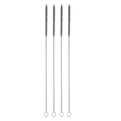 Unique Bargains Nylon Fan-shaped Stainless Steel Wire Handle Cleaning Brush 4 Pcs