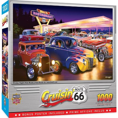 MasterPieces Inc Cruisin Route 66 Friday Night Hot Rods 1000 Piece Jigsaw Puzzle