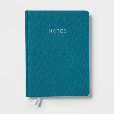 College Ruled Journal 7.75"x5.5" Bookbound Linen Teal - Threshold™: 240 Pages, Hard Cover, Acid-Free, Rounded Corners