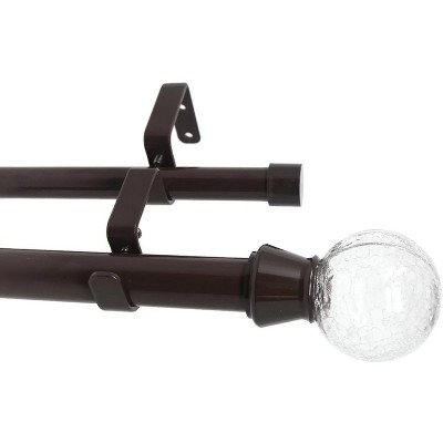 Urbanest Crackle Glass Manhattan 1-inch 3-4-inch Double Drapery Curtain Window Rod Set