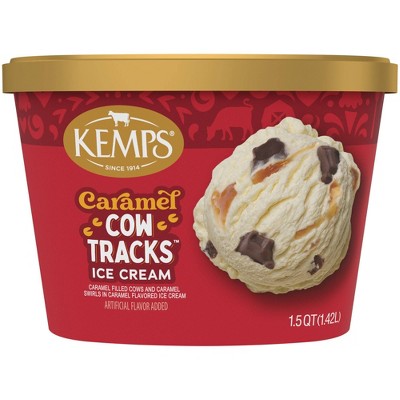 Kemps Caramel Cow Tracks Premium Ice Cream - 48oz