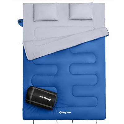 KingCamp 87x59" 2 Person 20 Degree Family Couple Sleeping Bag w/2 Pillows