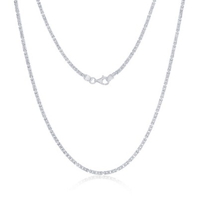 Links of Italy Sterling Silver, 2.7mm Byzantine Chain - Rhodium Plated - Available Sizes: 18  , 20  , 22  , 24  Inches