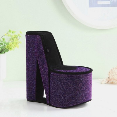 CAVINAS 9" Display Jewelry Box Hidden Storage High Heel Shoe Design Jewelry Armoire Organizer