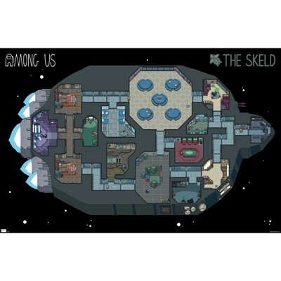 Trends International Among Us - Skeld Map Framed Wall Poster Prints