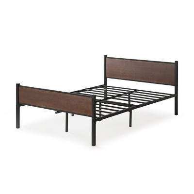 Tucker Bamboo and Metal Platform Bed Frame with Headboard and Footboard Brown - Zinus