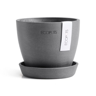 Ecopots Antwerp Mini Durable Modern Round Indoor/Outdoor Recycled-Based Composite Flower Pot Planter