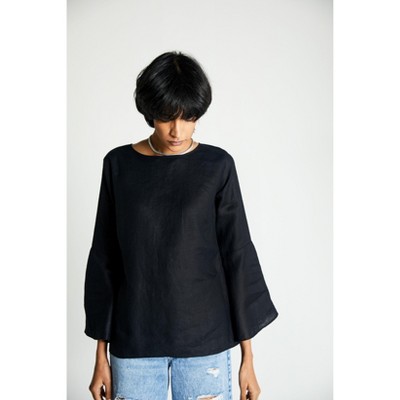 Reistor Women's The Button Back Shirt in Black