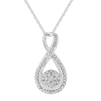 Haus of Brilliance Silver Diamond Accent Infinity Pendant Necklace