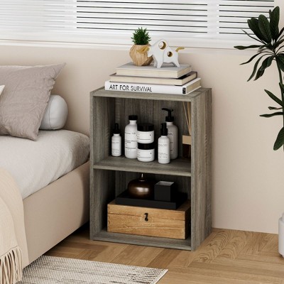 HOMLUX 2-Tier Cube Bookcase Compact Storage Shelf Organizer