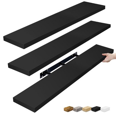 Sorbus 3 Pack 47 x 9.25 Inch Wall Mounted Floating Shelves - Stylish and Functional Storage