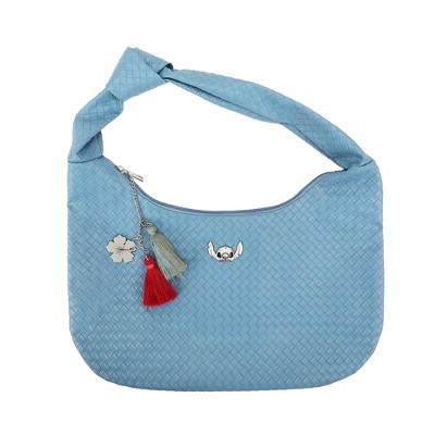 Disney Stitch Face Metal Badge Blue 16" Handbag
