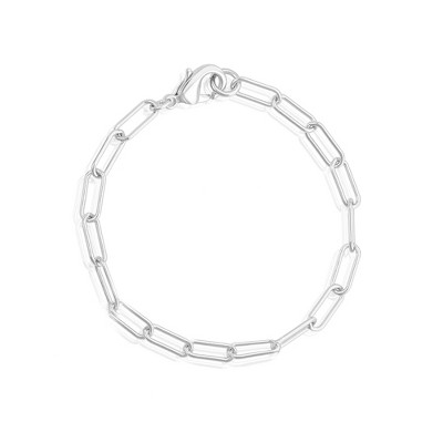 Adornia Tarnish Resistant Silver Plated Chunky Paper Clip Chain Bracelet