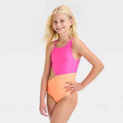 Girls' Solid One Piece Swimsuit - Cat & Jack™