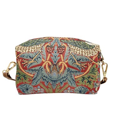 Signare USA William Morris Strawberry Thief Red Hip Length Shoulder Bag