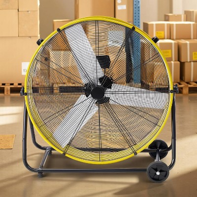 AMERLIFE Industrial Drum Fan, High Velocity Metal Floor Fan with Wheels, 3 Speeds for Garage, Warehouse, Workshop, Factory