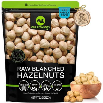 Raw Blanched Hazelnuts Filberts, Unsalted, Shelled by Nut Cravings