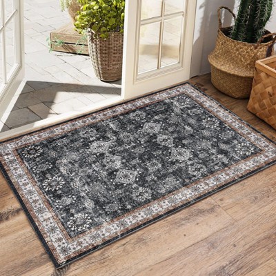 Vintage Rugs 5x7 - Machine Washable Rugs, Stain Resistant Soft Low Pile Carpets, Kids & Pets Friendly