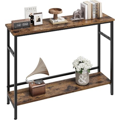 Entryway Table, Console Tables with Storage, 39.3”Rustic Sofa Table with Adjustable Shelf, Console Table for Entryway