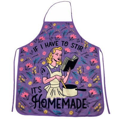 If I Have to Stir It's Homemade Funny Cooking Graphic Kitchen Accessories - Crazy Dog Bakeware For Foodies Purple Apron