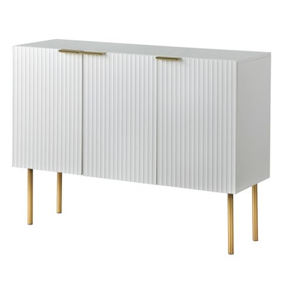 Lifestorey 3 Door Russo Modern Channel Front Sideboard Adjustable Shelves