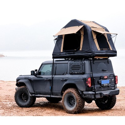 COWLOWN Black Foldable 2-3 Person Amphibious Inflatable Car Roof Tent for SUV/Truck (No Ladder)