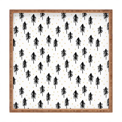 Little Arrow Design Co winter pines Square Bamboo Tray - Deny Designs