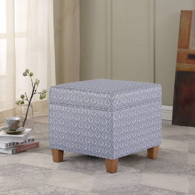 Cole Classics Square Storage Ottoman with Lift Off Top - HomePop