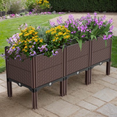 ORRD 47"x16"x20" Raised Garden Bed, Durable Outdoor Planter Box for Veggies/Flowers, Drain Hole, Frost-Resistant, 440lb Capacity