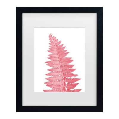 Trademark Fine Art - Rosana Laiz Blursbyai Pink fern leaf Matted Framed Art