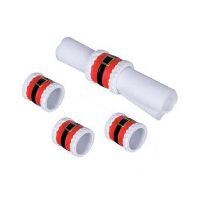 C&F Home Santa Belt Napkin Rings Set of 4