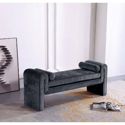 Manhattan Comfort 59" Concord Modern Chenille Upholstered Bench