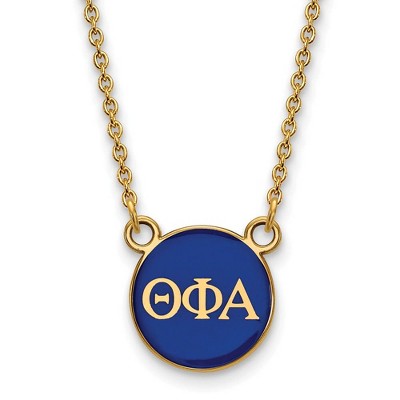 Black Bow Jewelry 14k Yellow Gold Plated Sterling Silver Theta Phi Alpha Greek Life Necklace 18 Inch