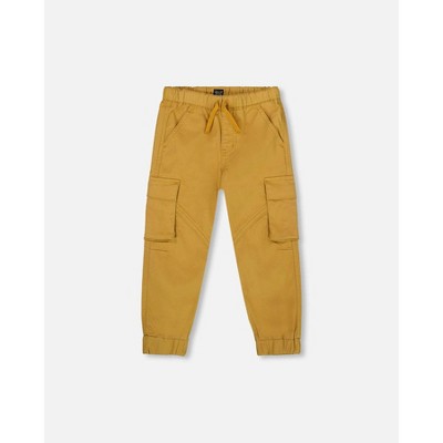 Deux par Deux Boy Twill Jogger Cargo Pants Ochre