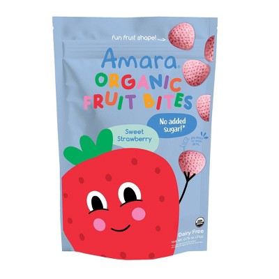 Amara Organic Fruit Bites Baby Snacks - Sweet Strawberry - 0.75oz