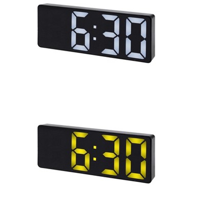 REGALWOVEN 2 Pcs Small Digital Corded Dimmable Electric Alarm Clock 6.3 x 2.4 x 1 Inches