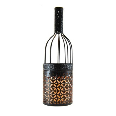 LumaBase Metal Bottle with Battery-Operated Candle