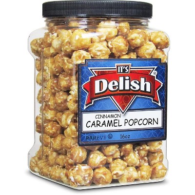 Cinnamon Caramel Popcorn by It's Delish, 16 OZ Jumbo Container