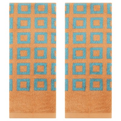 REGALWOVEN Geometry Patterned Cotton Soft Absorbent Geometry Hand Towel 13" x 28"