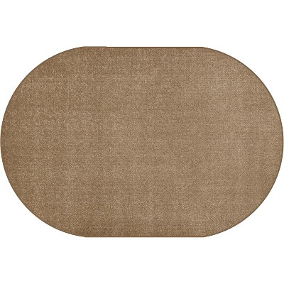 Carpets for Kids Mt. St. Helens Solids Classroom Rug, Sahara Tan, 7ft 6in x 12ft, Oval