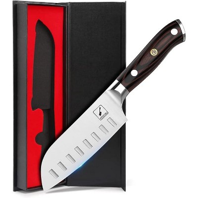 imarku Santoku Knife Chef Knife, 5 inch Ultra Sharp Asian Knife Japanese Chef Knife - Japanese SUS440A Stainless Steel - Ergonomic Pakkawood Handle