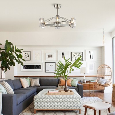 Parrot Uncle 34" Modern Cage Ceiling Fans with Lights and Remote for Kitchen Bedroom Living Room